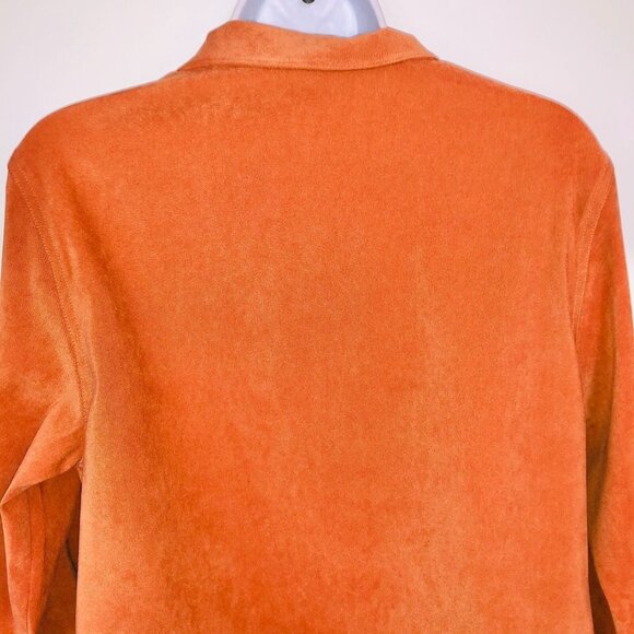 Appleseeds Shacket Barn Jacket Womens 8 Orange Faux Suede Stretch Long Sleeve - Picture 6 of 7